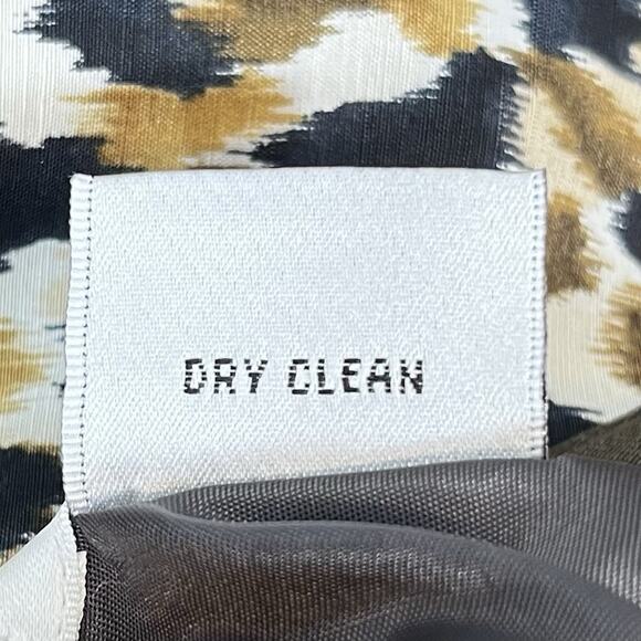 Talbots Vintage Skirt Leopard Print Black Brown Silk Linen Blend Sz 8 Mobwife - Picture 14 of 14